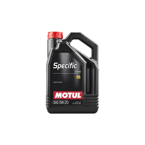 Motoröl MOTUL 112791 SPECIFIC 2010 0W-20 - Hochleistungs-Motoröl für PSA-Fahrzeuge, optimiert für Kraftstoffeffizienz und Motorschutz, 5 Liter Kanister.