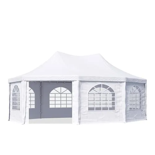 TOOLPORT Pagodenzelt Pavillon 5x6,8 m - Robuster Pavillon mit wetterfester PVC-Plane, schnell und werkzeugfrei aufbaubar – ideal für jedes Event im Freien.