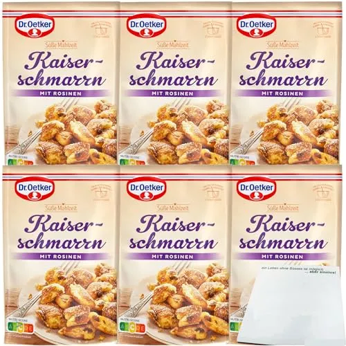 Dr.Oetker Kaiserschmarrn süße Mahlzeit mit Rosinen 6er Pack (6x165g Packung) + usy Block