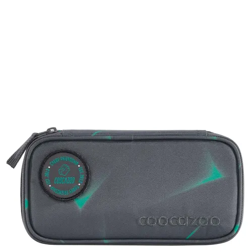 coocazoo Mäppchen „Arrow Drift“ - Federmäppchen in grau-türkis mit individuellem Klett-Patch, großem Hauptfach und separaten Fächern für Geodreieck und Zirkel – ideal für die 3. Klasse und stylisch passend zu EVERY Schulrucksäcken.