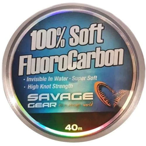 Savage Gear Soft Fluorocarbon 0,36mm 8,4kg - 40m Fluorocarbonschnur für Spinnvorfächer, Fluorocarbonvorfach zum Spinnfischen, Vorfachschnur