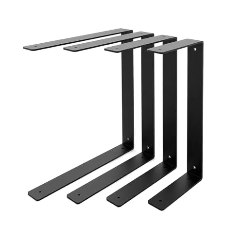 HEVVA 2x Doppelte Regalhalterungen 15/20/25/30 cm - HARTENBERG | L-förmige Wandregalhalterung in Schwarz - Praktische Regalträger für eine stabile Wandmontage, erhältlich in verschiedenen Tiefen. Robustes Material mit Pulverbeschichtung sorgt für Langlebigkeit und einfache Installation.