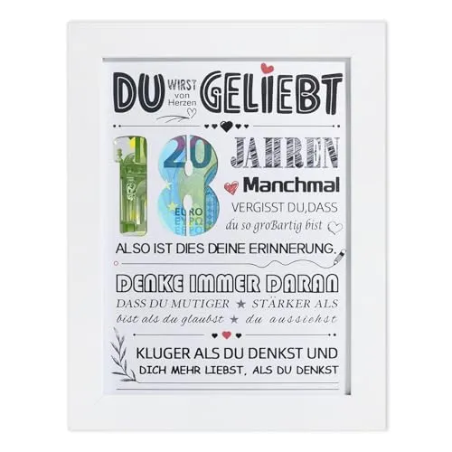 Solinorex Geldgeschenk Bilderrahmen zum 18. Geburtstag