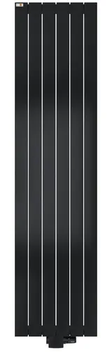 MERT Design Badheizkörper TEO, Tiefschwarz RAL 9005 - Heizkörper aus Stahl mit 1089 Watt Leistung, ideal für effiziente Wärme in Ihrem Bad. Stilvolles Design in Tiefschwarz, inklusive Wandhalterungen und Zubehör.