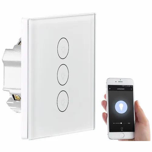 Touch-Dreifach-Lichtschalter, komp. zu Amazon Alexa & Google Assistant