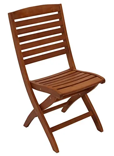 DEGAMO Gartenstuhl Klappstuhl Capo aus Eukalyptus Hartholz - 2er Set klappbare Essstühle aus FSC-zertifiziertem Eukalyptus Hartholz, extra stabil und ideal für Garten oder Balkon.