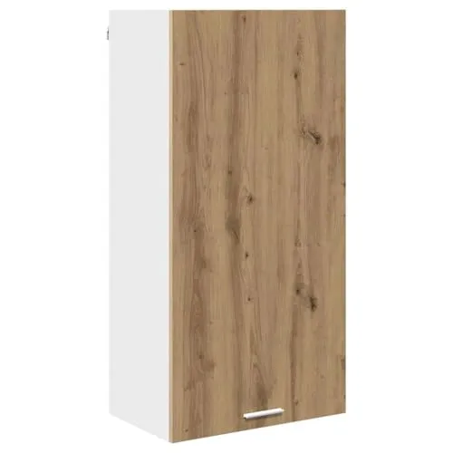 vidaXL Hängeschrank Riga Artisan-Eiche und Weiß 50 x 31 x 100 cm, Geräumiger Stauraum, robuster Küchenregal, Moderne Wand-Organizer, Holzlösung für mehr Platz