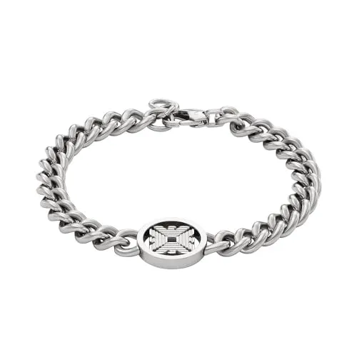 Emporio Armani Jewelry EGS3041040 Herrenarmband - Stylisches Herrenarmband aus hochwertigem Edelstahl, elegantes Design in Silber, perfekt für jeden Anlass.