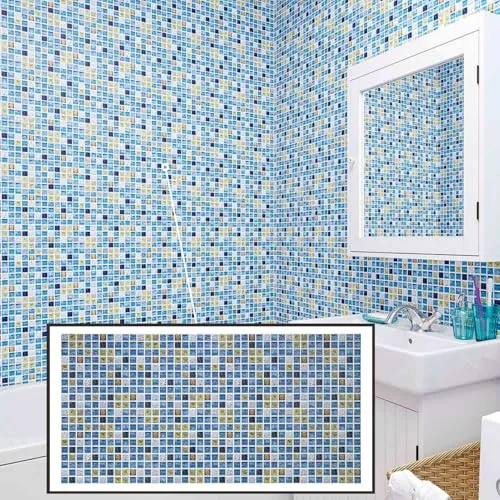3D-Wandpaneele PVC | Mosaik Optik | 1-20 Platten - 0.5-10 m² | Für Wohnzimmer, Küche & Bad | Einfache DIY-Montage (1, Atlantis)