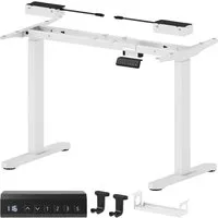 HOMCOM Höhenverstellbarer Schreibtisch Gestell Elektrisch - Schreibtischaufsätze mit 2 Motoren für leise Höhenverstellung, Memory-Funktion und robust bis 100 kg. Perfekt für ergonomisches Arbeiten!