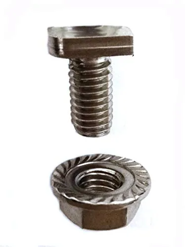 Hammerkopfschrauben M6x12 mit Flanschmutter Edelstahl 50