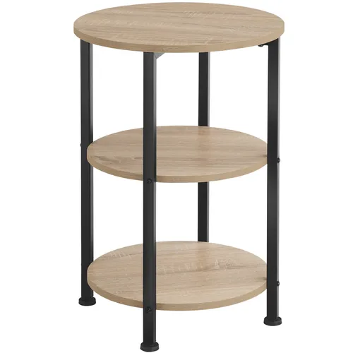 tectake® Beistelltisch im Industrial Style, 3 Ablagen in braun von tectake