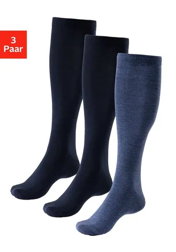 Bench. Kniestrümpfe Herren Wollkniestrümpfe, uni, weicher Abschluss (Packung, 3-Paar, Gr. 39-42 bis 47-48) Herrenkniestrümpfe mit wärmender Wolle