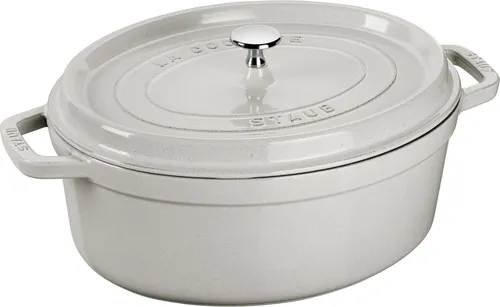 Staub Oval Cocotte 31 cm - Bräter & Schmortopf aus Gusseisen - Kochtopf, ideal für gleichmäßiges Garen und perfekte Wärmeverteilung, perfekt für schmackhafte Eintöpfe und Braten.