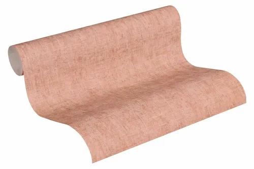 Tapete Vlies Einfarbig meliert lachs-rot grau Greenery 37334-3 (2,99€/1qm)