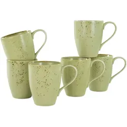 Creatable Kaffeebecherset, Salbeigrün, 6-teilig in beige von CreaTable