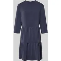 s.Oliver BLACK LABEL Knielanges Freizeitkleid mit hochgeschlossenem Ausschnitt in Rauchblau, Größe 36