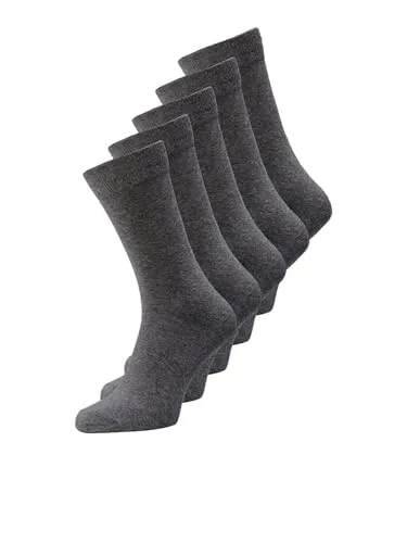 JACK & JONES Herren Jacjens 5 Pack Noos Socken, Dark Grey Melange/Detail:DGM - DGM DGM DGM, Einheitsgr e EU