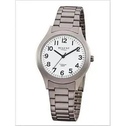 Regent Herren Armbanduhr 11090287 - Elegante Titanuhr für Herren mit antiallergenem Gehäuse, 5 ATM wasserdicht und gut ablesbaren Ziffern – perfekt für jeden Anlass.