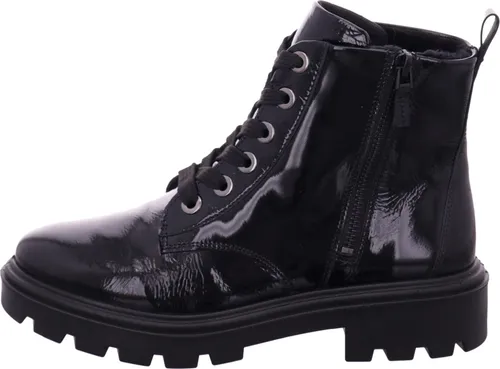 Ara Boots MANCHESTER-ST, Lack/Brush, Schwarz, Damen - Stilvolle Stiefelette - Wanderschuhe mit herausragendem Komfort dank weich gepolsterter Decksohle und Wechselfußbett, ideal für modebewusste Frauen, die Stil und Funktionalität vereinen möchten.