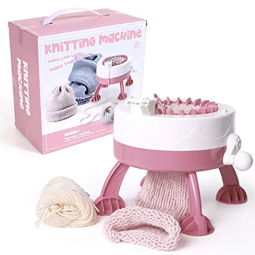 PLLO Strickmaschine, 22 Nadeln Smart Webstuhl Strickbrett Rotierende Doppelstrickmaschine, Rundstrickmaschine für Erwachsene und Kinder
