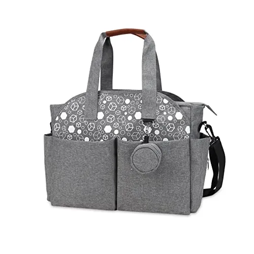 SONARIN Baby Wickeltasche,Multifunktionale Wasserdicht Reise Wickeltasche Umhängetasche Tragetasche Henkeltaschen mit Schnullertasche Grosse Kapazität für alle Babyzubehörteile(Grau)