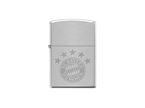 Zippo FC Bayern München Chrom Sturmfeuerzeug - Sturmfeuerzeug mit FC Bayern München Emblem, ideal für Fans und Outdoor-Aktivitäten, aus hochwertigem Chrom für Langlebigkeit und Stil.