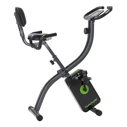 Tunturi Cardio Fit B25 X Bike - Klappbarer Heimtrainer mit Rückenlehne - Fahrradergometer mit 8 Widerstandsstufen, LCD-Display und Tablet-Halterung. Ideal für Anfänger, platzsparend und komfortabel mit verstellbarer Sitzhöhe.