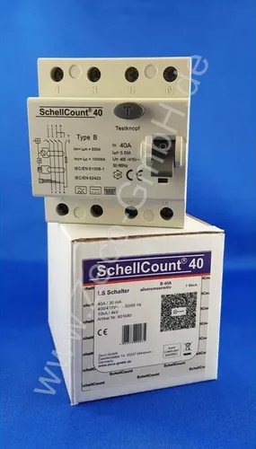 FI Schalter 4-Polig 40A 30mA - Fehlerstromschutzschalter für 400V, Typ B, mit Allstromsensitivität und einfacher DIN Schienenmontage – schützt zuverlässig vor elektrischen Fehlern.