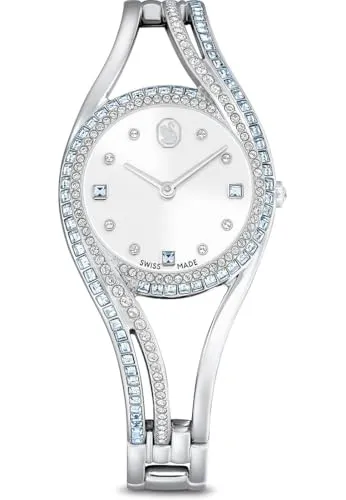 Swarovski Quarzuhr HYPERBOLA BANGLE 5715463 – Elegante Damenuhr mit Kristallen - Die Swarovski Hyperbola Bangle Armbanduhr vereint edles Design mit präziser Zeitmessung. Mit 176 funkelnden Kristallen und einem stilvollen Edelstahlarmband ist sie der perfekte Blickfang für jeden Anlass.