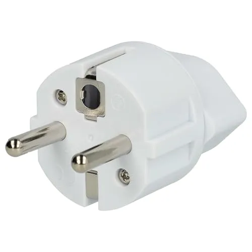 vhbw Reisestecker Adapter Typ J, SN 441011 (Euro-Stecker auf Schweizer-Buchse/CH Stecksystem) - Reiseadapter, Weiß, Max. 250 V / 2500 W