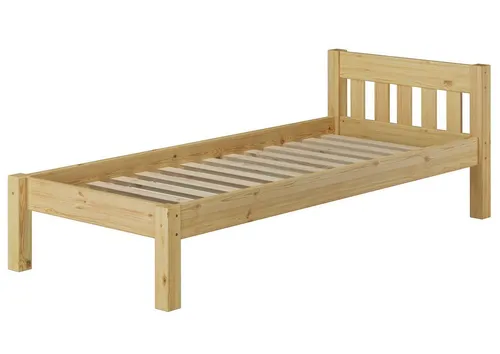 ERST-HOLZ Einzelbett aus Kiefer 90 x 200 - Stabiles Bettgestell aus massiver Kiefer mit Lattenrost, ideal für eine gesunde Nachtruhe. Naturprodukt mit fein geschliffenen Oberflächen und Markenbeschlägen für einfachen Aufbau.