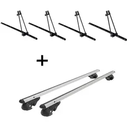 4x Fahrradträger ORION + Relingträger VDP004 XL für VW Touran Kombi