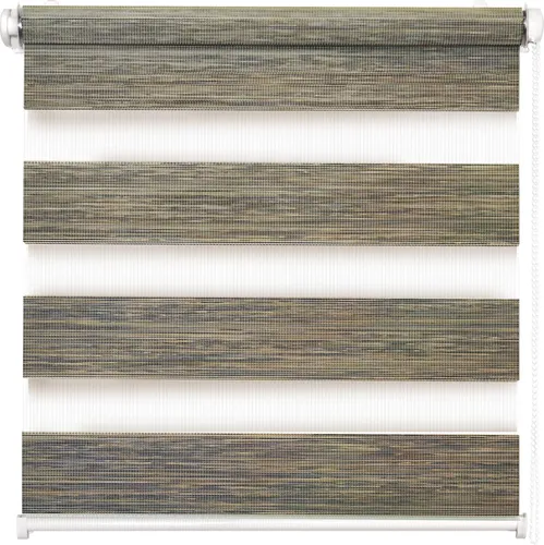 Doppelrollo Natural, Grau-Braun, 50x150cm – Stilvoller Sichtschutz - Das Rikmani Doppelrollo kombiniert modernes Design mit praktischer Funktionalität. Flexibel regulierbarer Lichteinfall und einfache Montage ohne Bohren machen es ideal für jeden Raum.