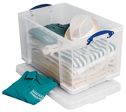 Really Useful Box Aufbewahrungsbox 84CCB - 84 L, transparent und stapelbar, ideal für effiziente Organisation