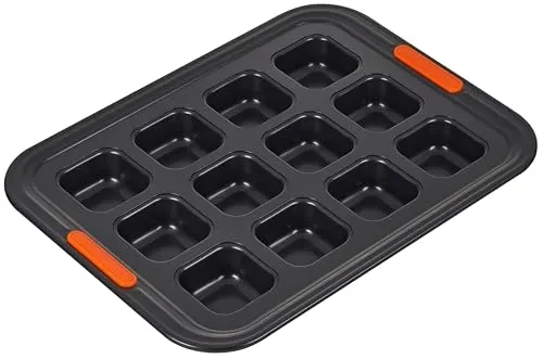 Le Creuset Backform für 12 Cups, antihaftbeschichtet, Karbonstahl, Schwarz, 46024000000100