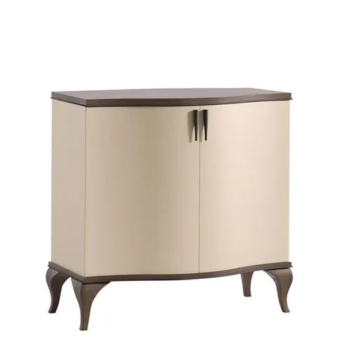 Beige Kommode Stauschrank Sideboard für Esszimmer & Wohnzimmer - Elegante Kommode im Art-déco-Stil mit 2 Schubladen. Ideal für zusätzlichen Stauraum in Ihrem Zuhause. Maße: 97 x 51 x 96 cm, aus hochwertigem Holz gefertigt.
