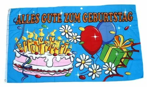 Flagge / Fahne Alles Gute zum Geburtstag Hissflagge 90 x 150 cm