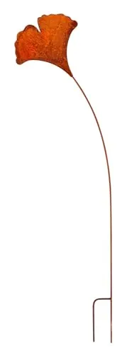 Manufaktur Lichtbogen Rost Gartenstecker Ginkgo 113 cm