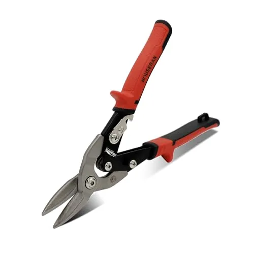 HOUSERAN Blechschere gerade 25cm CR-MO Doppelhebel Metall robust stark