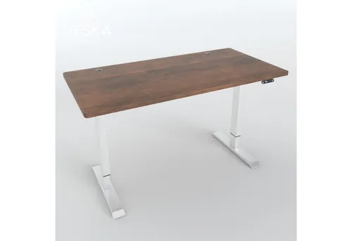 VESKA Höhenverstellbarer Schreibtisch - Elektrisch mit Touchscreen (140 x 70 cm) - Kinderschreibtisch mit stabilen Stahlfüßen für sicheren Stand, stufenlos höhenverstellbar von 71-120 cm und LCD-Display für individuelle Einstellungen. Ideal für gesundes Arbeiten im Sitzen und Stehen.