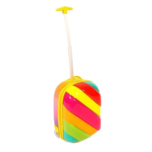 Bayer Chic 2000 Bouncie Kinder-Trolley Rainbow, 46 cm - Leichter und widerstandsfähiger Kinderkoffer mit buntem Regenbogen-Motiv. Schadstofffreies, wasser- und schmutzabweisendes Material und leichtlaufende Rollen für hohen Fahrkomfort.