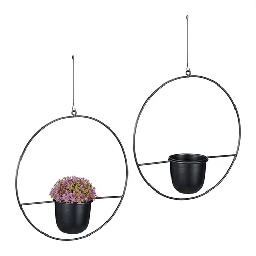 Blumenampel Blumentopf hängend Übertopf Pflanzentopf Hängeblumentopf 2er Set