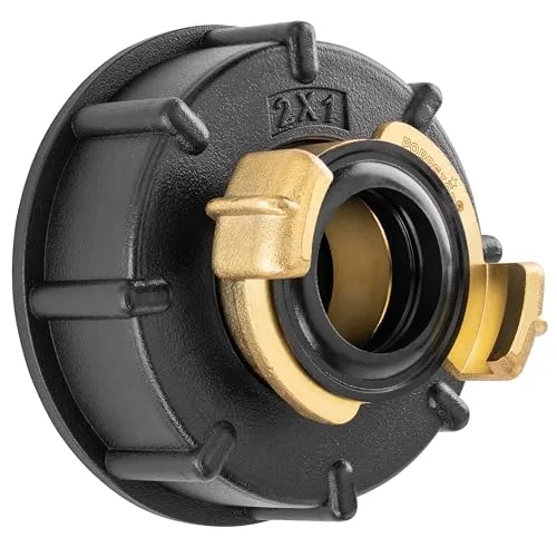 Poppstar IBC Adapter 1 Zoll für IBC-Tank (S60 x 6) Verbinder mit Schlauchanschluss Schnellkupplung und Dichtung