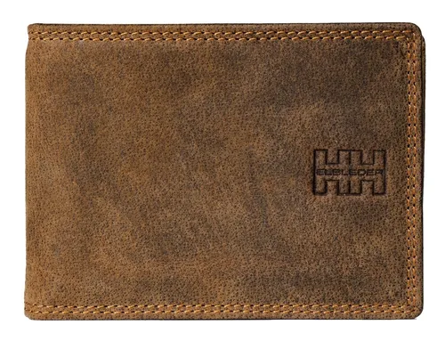 Elbleder Geldbörse Dollarclip Polo 106 10 Steckfächer Herren aus Echtleder, mit RFID Schutz und Münzfach Braun-Vintage