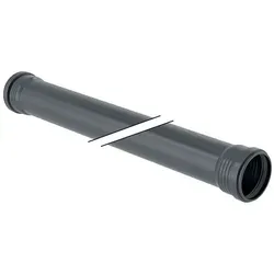 Geberit Silent-Pro Rohr 125mm, 100cm mit zwei Muffen