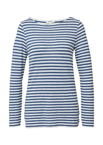 s.Oliver Damen T-Shirt 55G4, Slim Fit gestreift - Stylisches T-Shirt für Damen mit Rundhalsausschnitt und langen Ärmeln, ideal für trendige Outfits.