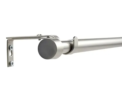 Deco-Raum Gardinenstange ausziehbar Edelstahl-optik 70-120 cm, Ø 16/19 mm Vorhangstangenset mit verstellbaren Träger Vorhangstange Fenster Wand
