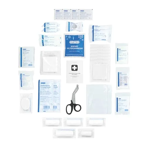 NEUE DIN 13157:2021 Erste-Hilfe-Koffer Nachfüllset - Erste-Hilfe-Set für Haushalt & Arbeitsplatz, entspricht der aktuellen DIN 13157:2021 und enthält 85 Teile für optimale Notfallversorgung.