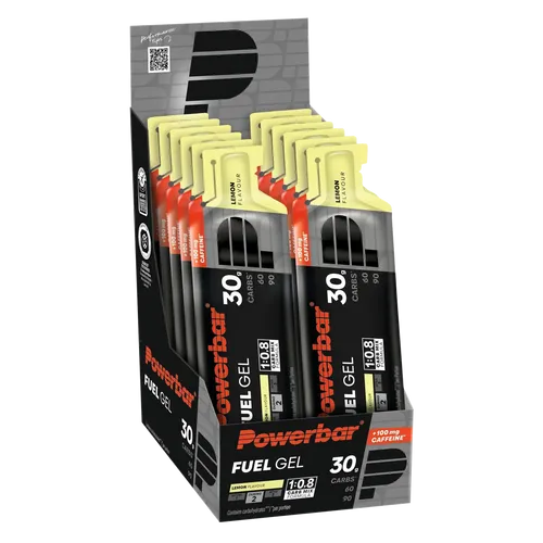 Energy Gel mit Koffein Zitrone 12 Stück - Blackline - Energie Gels mit 30 g Kohlenhydraten pro Gel, ideal für Sportler. Enthält 100 mg Koffein für zusätzlichen Energieschub und ist einfach zu öffnen.